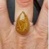 Zilveren ring gezet met gouden Rutielkwarts 18.5 mm