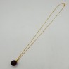 Vergulde ketting met ronde Granaat rode quartz