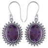 925 Sterling zilveren oorbellen ovale facet Amethist