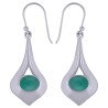 925 sterling zilveren oorbellen met dwarsliggende ovale groene Onyx