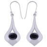 925 sterling zilveren oorbellen met dwarsliggende ovale zwarte Onyx
