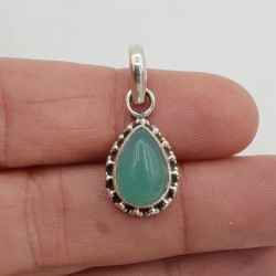 925 zilveren hanger met aqua Chalcedoon