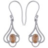 925 Sterling zilveren oorbellen ovale facet Citrien