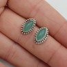 925 Sterling zilveren oorknoppen met marquise aqua Chalcedoon