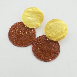 Vergulde oorbellen met Swarovski kristallen