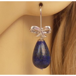 Zilveren oorbellen met Lapis Lazuli