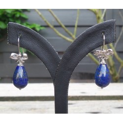 Zilveren oorbellen met Lapis Lazuli