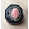 Zilveren edelsteen ring Rhodochrosiet in bewerkte setting 16.5 m