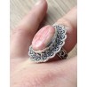 Zilveren edelsteen ring Rhodochrosiet in bewerkte setting 16.5 m