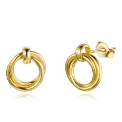 Vergulde oorbellen double rings