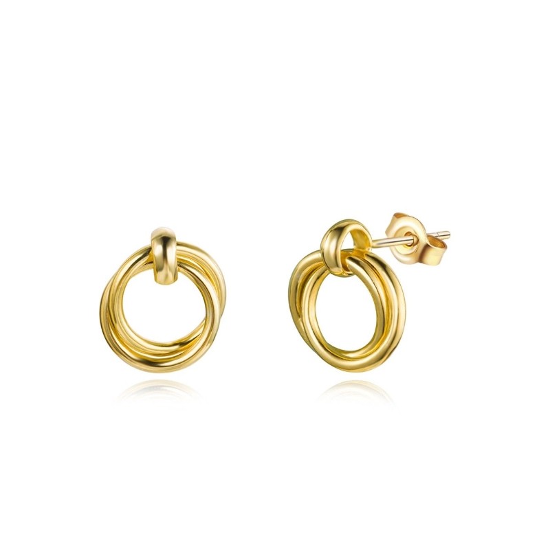 Vergulde oorbellen double rings