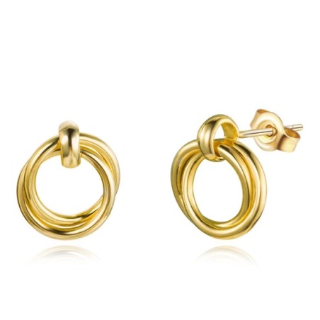 Vergulde oorbellen double rings