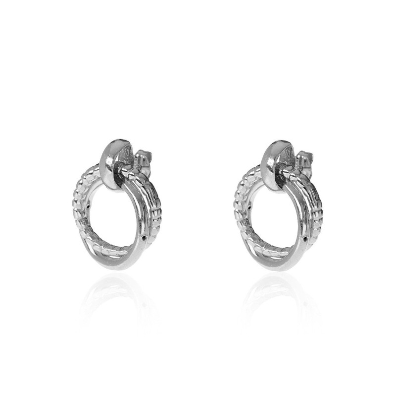 925 Sterling zilveren oorbellen dubbele ringen