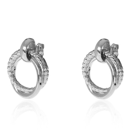 925 Sterling zilveren oorbellen dubbele ringen