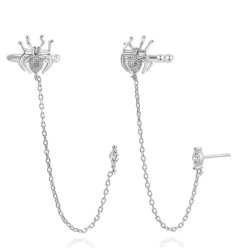 925 Sterling zilveren earcuff spin en zirkonia