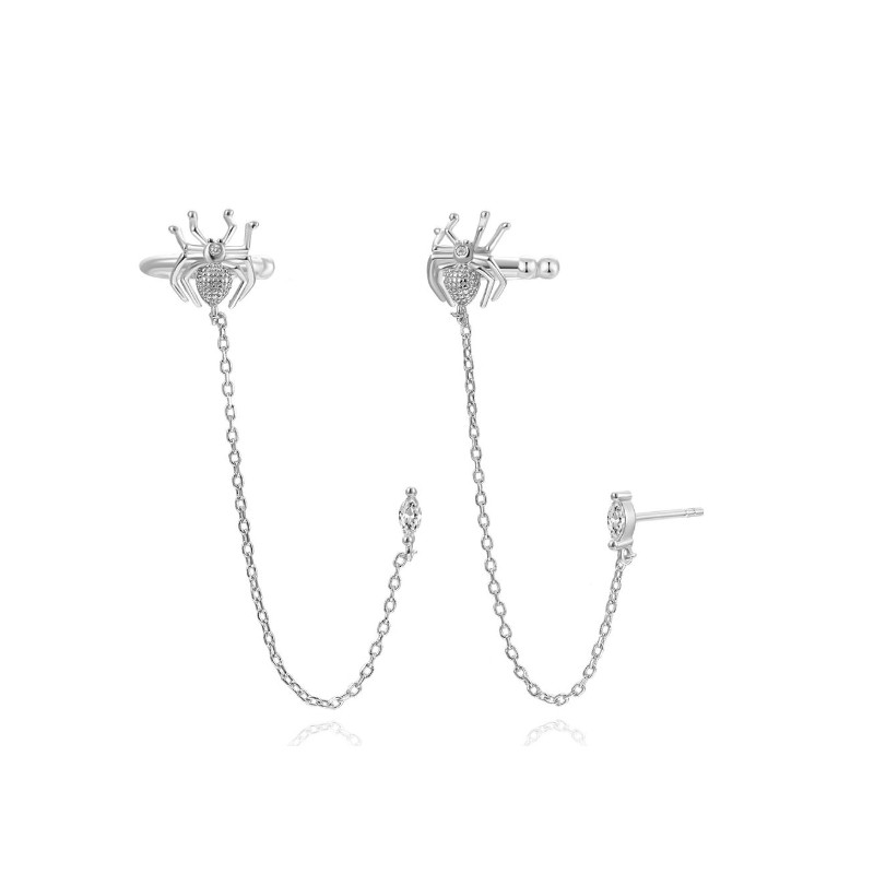 925 Sterling zilveren earcuff spin en zirkonia