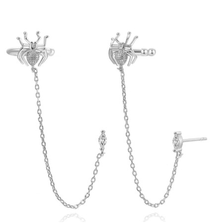 925 Sterling zilveren earcuff spin en zirkonia