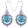 925 Sterling zilveren oorbellen met ronde Turkoois