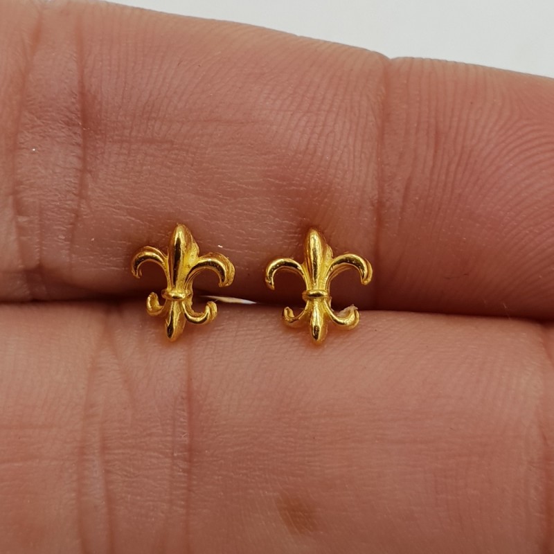 Vergulde Franse lelie oorknoppen