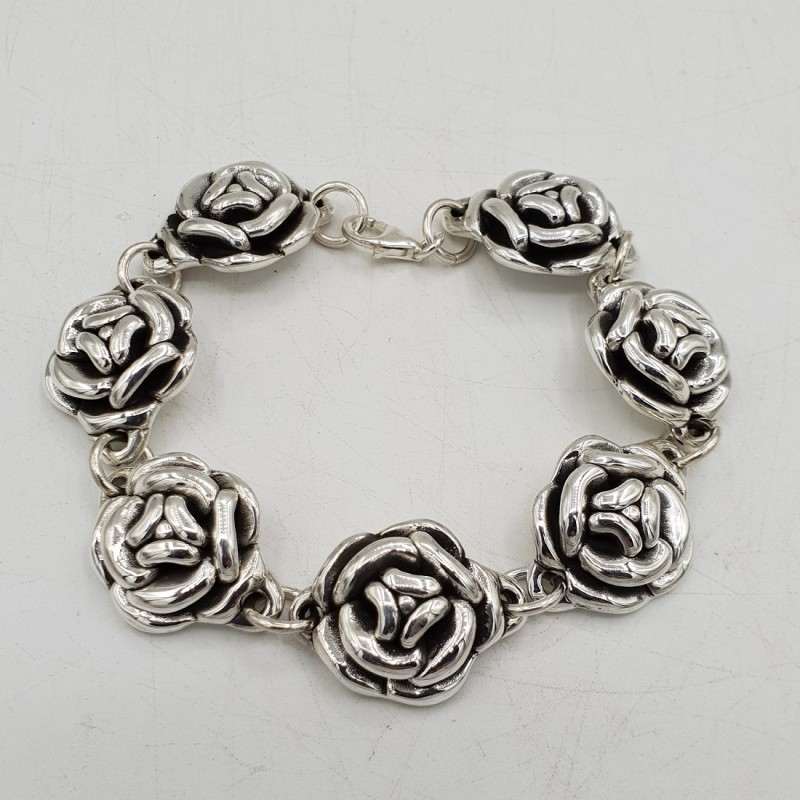 925 Sterling zilveren armband roosjes