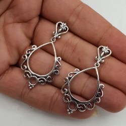 925 Sterling zilveren bewerkte oorhangers