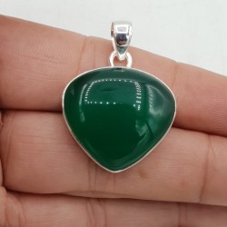 925 Sterling zilveren hanger gezet met groene Onyx