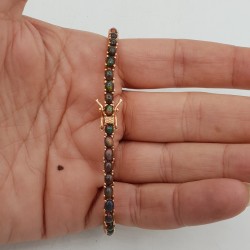Rosé vergulde armband met zwarte Opalen