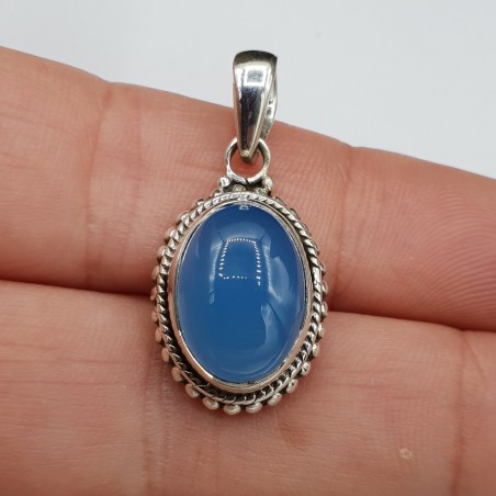 925 Sterling zilveren hanger met ovale Chalcedoon