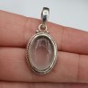 925 Sterling zilveren hanger met ovale Rozenkwarts
