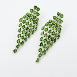 925 Sterling zilveren oorbellen met Tsavoriet groene Granaat