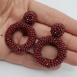 Glassberry oorbellen Granaat