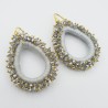Vergulde glassberry oorbellen zilver