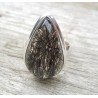 Zilveren ring gezet met druppelvormige Toermalijnkwarts 18 mm