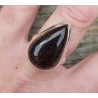 Zilveren ring gezet met druppelvormige Toermalijnkwarts 18 mm