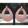 Creolen met licht roze Roggenleer druppel
