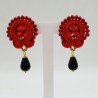 Vergulde oorbellen handgemaakte hanger met zwarte Onyx