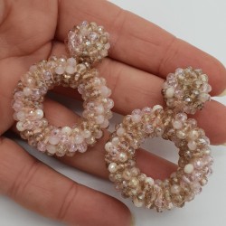 Glassberry oorbellen open ring roze