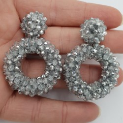 Glassberry oorbellen open ring zilver