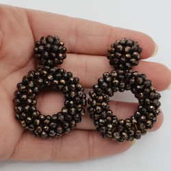 Glassberry oorbellen open ring chocolade bruin