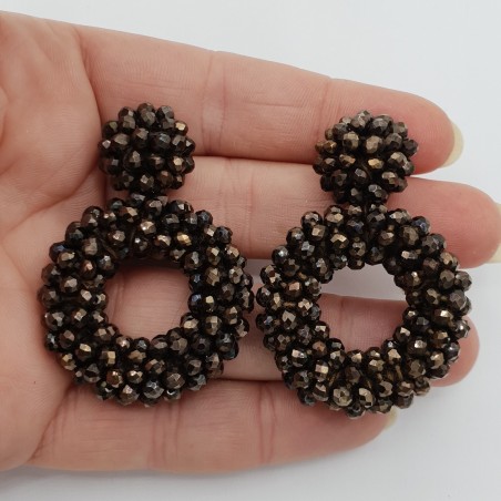 Glassberry oorbellen open ring chocolade bruin