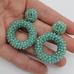 Glassberry oorbellen open ring mint groen