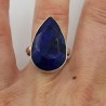 Zilveren ring met druppelvormige Saffier 18 mm