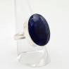 Zilveren ring met ovale Saffier 19.5 mm