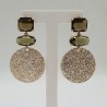Vergulde oorbellen met resin en crystal