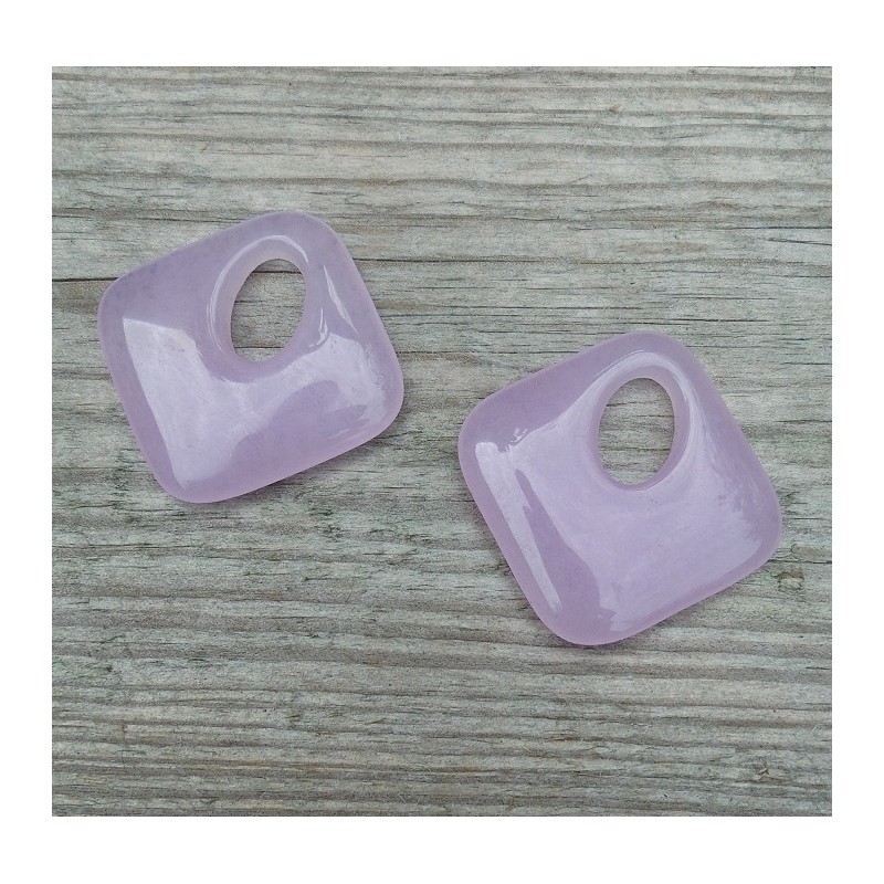 Hanger set vierkante licht paarse Jade