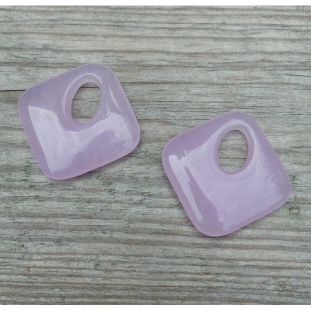 Hanger set vierkante licht paarse Jade