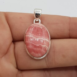 925 Sterling zilveren hanger ovale Rhodochrosiet