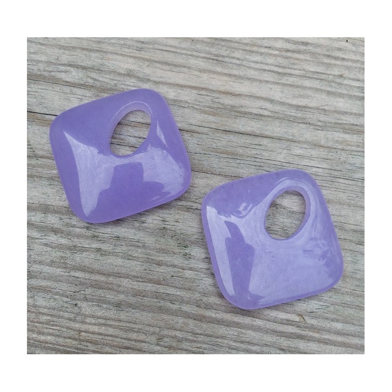 Hanger set vierkante lavendel paarse Jade