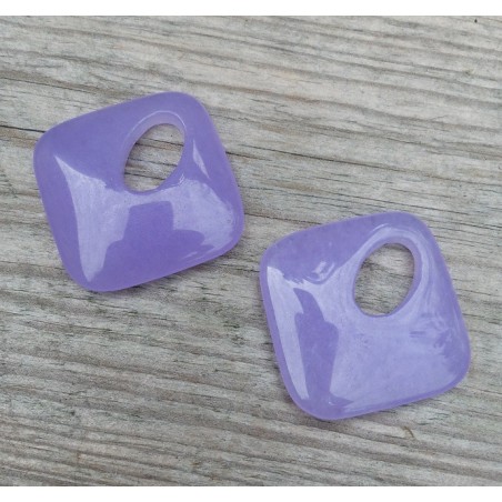 Hanger set vierkante lavendel paarse Jade