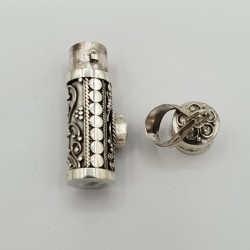 Zilveren parfumhanger / ashanger met ronde Granaat small
